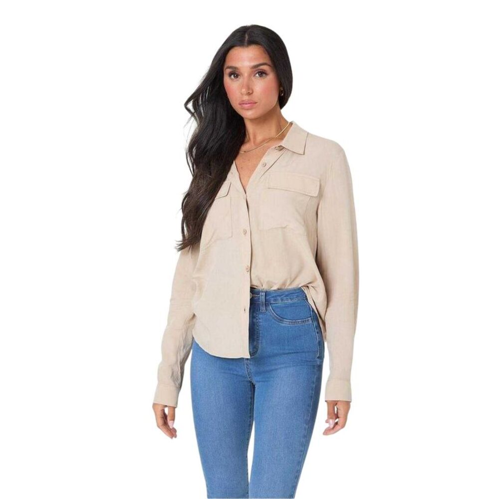 I Saw It First Womens/Ladies Woven Shirt / Stone